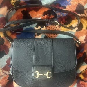 Sole Society Black Crossbody Bag with Gold Hardware